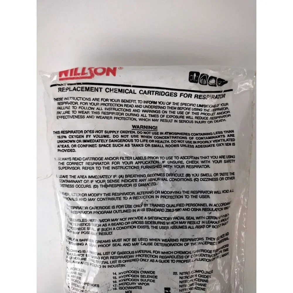 Willson R-21 Replacement Chemical Cartridges For Respirator - TC-23C-50 NOS